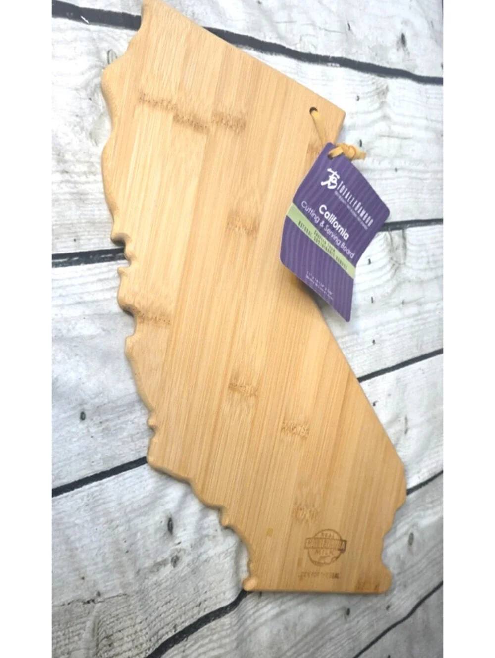 Totally Bamboo California State Shaped Bamboo Serving & Cutting Board New PROMO